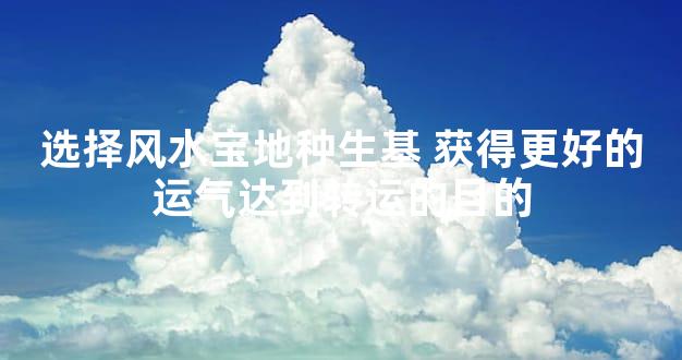 选择风水宝地种生基 获得更好的运气达到转运的目的